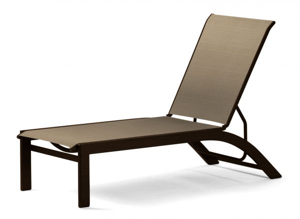 Sling Lay-flat Stacking Armless Chaise Lounge