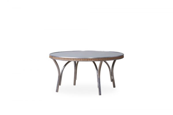 33" Round Cocktail Table with Taupe Glass