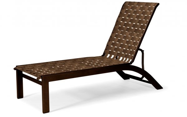 Contract Cross Strap Lay-flat Stacking Armless Chaise Lounge