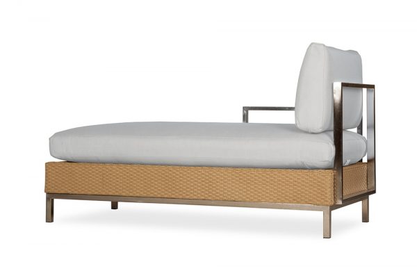 Right Arm Chaise Lounge with Stainless Arm and Back