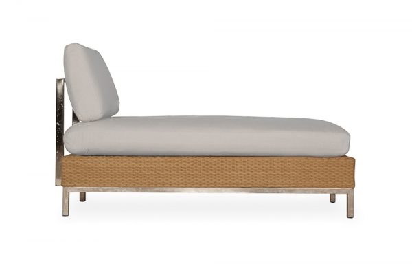 Armless Chaise Lounge with Stainless Steel Back