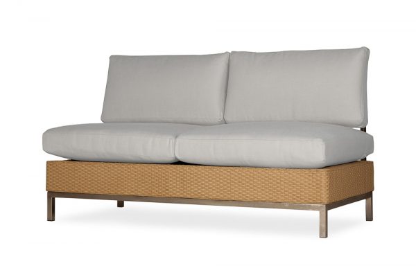 Armless Settee with Stainless Steel Back