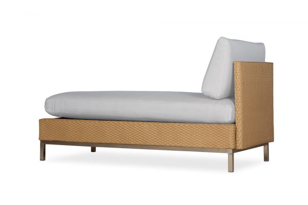 Armless Chaise Lounge with Loom Back