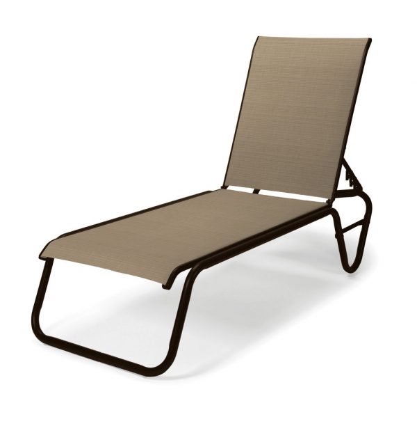 Sling Four-Position Lay-flat Stacking Armless Chaise Lounge