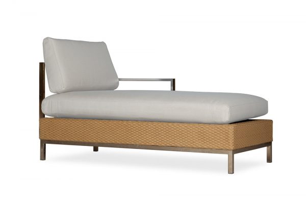 Left Arm Chaise Lounge with Stainless Steel Arm and Back