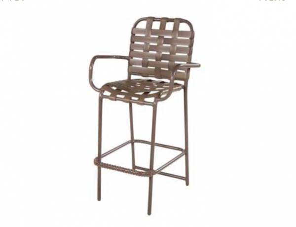 Bar Chair With Arms Cross Weave